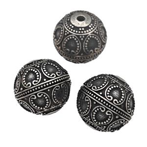 Stainless Steel Round Beads Antique Silver, approx 20mm