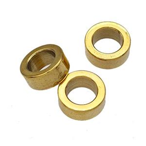 Stainless Steel Rondelle Beads Large Hole Gold Plated, approx 4-9mm, 5mm hole