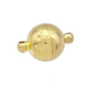 Stainless Steel Magnetic Clasp Round Ball Gold Plated, approx 10mm dia