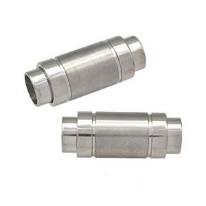 Raw Stainless Steel Magnetic Clasp Cord End, approx 9.5-24mm, 6mm hole