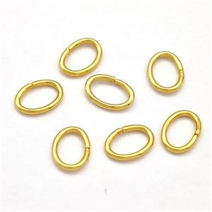 Stainless Steel Oval Jump Rings Gold Plated, approx 5.5x7.5mm