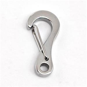 Raw Stainless Steel Carabiner Clasp, approx 10-21mm