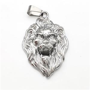 Raw 201 Stainless Steel Lion Pendant, approx 35-49mm