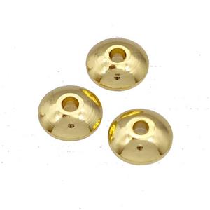 Stainless Steel Rondelle Beads Disc Gold Plated, approx 8mm