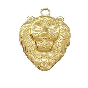 Stainless Steel Lion Pendant Gold Plated, approx 20-22mm