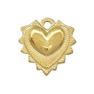 Stainless Steel Heart Pendant Gold Plated, approx 18mm