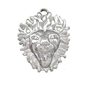 Raw Stainless Steel Lion Charms Pendant, approx 20-22mm