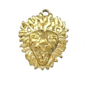 Stainless Steel Lion Charms Pendant Gold Plated, approx 20-22mm