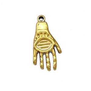 Stainless Steel Hands Charms Pendant Gold Plated, approx 11-18mm