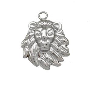 Raw Stainless Steel Lion Charms Pendant, approx 20mm