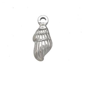 Raw Stainless Steel Conch Shell Charms Pendant, approx 7-15mm