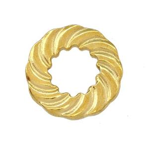 Stainless Steel Circle Pendant Gold Plated, approx 22mm