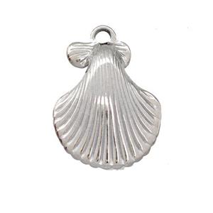 Raw Stainless Steel Sea Shell Charms Pendant, approx 15-18mm
