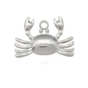 Raw Stainless Steel Crab Charms Pendant, approx 18-24mm