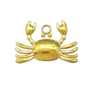 Stainless Steel Crab Charms Pendant Gold Plated, approx 18-24mm