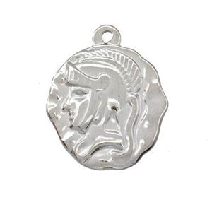 Raw Stainless Steel Human Charms Pendant, approx 20mm