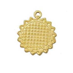 Stainless Steel Sun Charms Pendant Gold Plated, approx 18mm