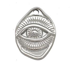 Raw Stainless Steel Eye Charms Pendant, approx 17-23mm