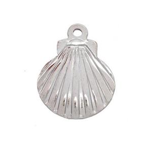 Raw Stainless Steel Sea Shell Charms Pendant, approx 16-17mm