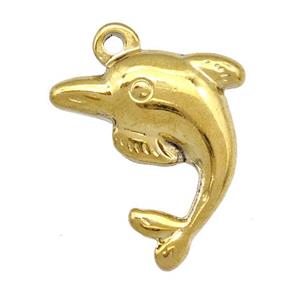 Stainless Steel Dolphin Charms Pendant Gold Plated, approx 20-21mm