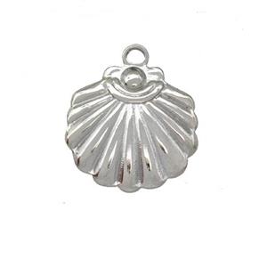 Raw Stainless Steel Sea Shell Charms Pendant, approx 16mm