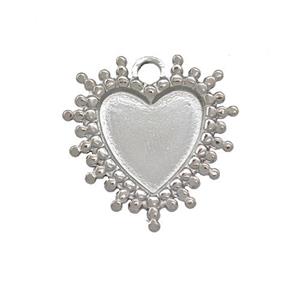 Raw Stainless Steel Heart Pendant With Pad, approx 20mm