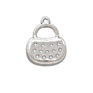 Raw Stainless Steel Bags Pendant, approx 13-14mm