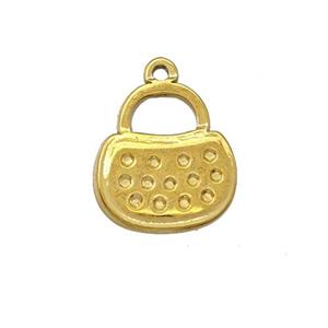 Stainless Steel Bags Pendant Gold Plated, approx 13-14mm