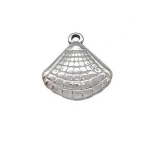 Raw Stainless Steel Sea Shell Charms Pendant, approx 14-17mm