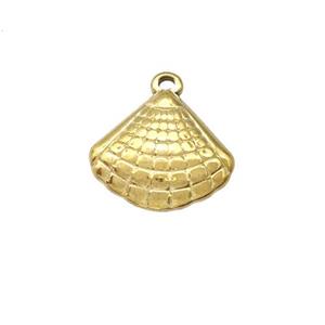Stainless Steel Sea Shell Charms Pendant Gold Plated, approx 14-17mm