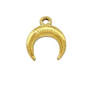 Stainless Steel Crescent Pendant Gold Plated, approx 14mm