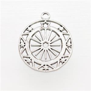 Raw Stainless Steel Pendant Celestial Star, approx 20mm
