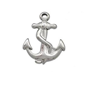 Raw Stainless Steel Anchor Charms Pendant, approx 15mm