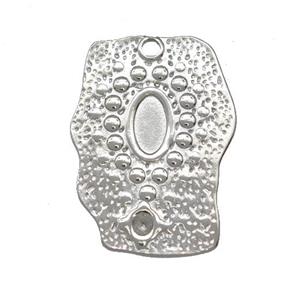 Raw Stainless Steel Slice Pendant With Pad, approx 18-24mm