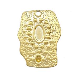 Stainless Steel Slice Pendant With Pad Gold Plated, approx 18-24mm