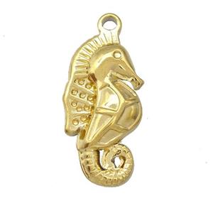 Stainless Steel Seahorse Charms Pendant Gold Plated, approx 15-28mm