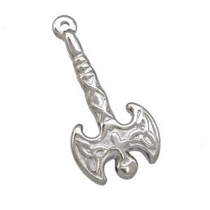 Raw Stainless Steel Battle Axe Charms Pendant, approx 16-30mm