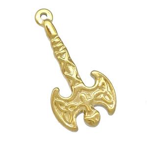 Stainless Steel Battle Axe Charms Pendant Gold Plated, approx 16-30mm