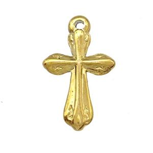Stainless Steel Cross Pendant Gold Plated, approx 15-21mm