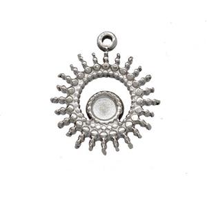 Raw Stainless Steel Sun Pendant With Pad, approx 13mm