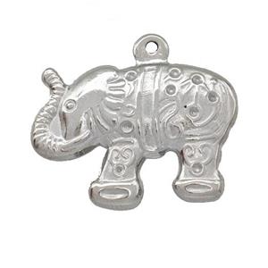 Raw Stainless Steel Elephant Charms Pendant, approx 18-26mm