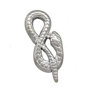Raw Stainless Steel Snake Charms Pendant, approx 10-25mm