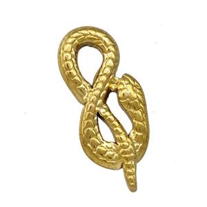 Stainless Steel Snake Charms Pendant Gold Plated, approx 10-25mm