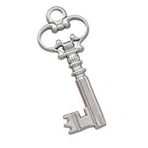 Raw Stainless Steel Key Charms Pendant, approx 12-26mm