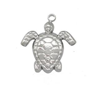 Raw Stainless Steel Tortoise Charms Pendant, approx 15mm