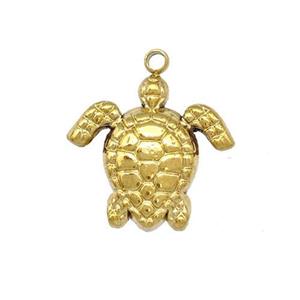 Stainless Steel Tortoise Charms Pendant Gold Plated, approx 15mm
