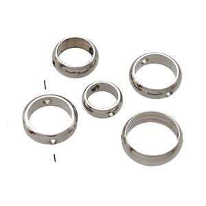 Raw Stainless Steel Circle Spacer Beads, approx 7mm