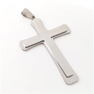 Raw Stainless Steel Cross Pendant, approx 40-60mm