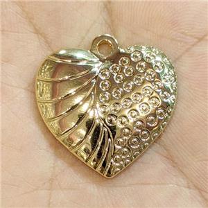 216 Stainless Steel Heart Pendant Gold Plated, approx 24mm