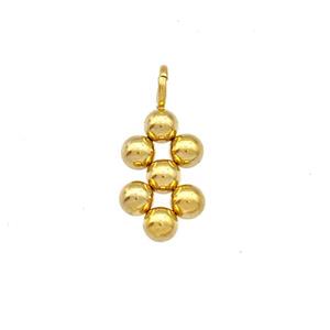 Stainless Steel Grape Pendant Gold Plated, approx 7.5-11mm
